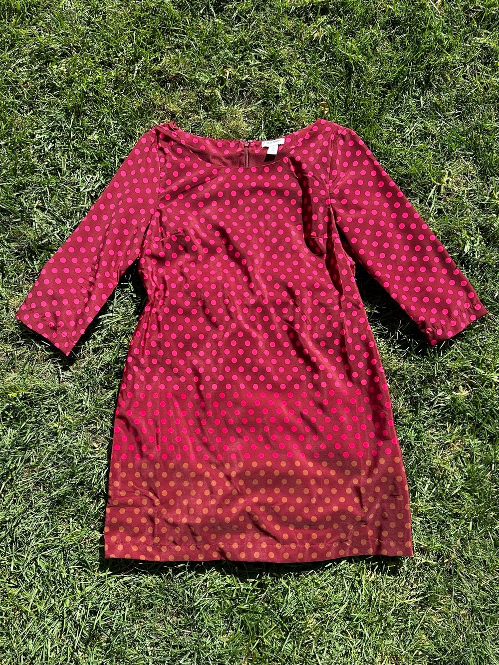 pink polka dot dress